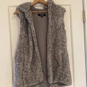 Gray faux fur vest